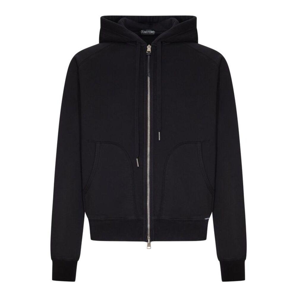 Tom Ford Men Cotton Jersey Sweatshirt With Zip And Hood